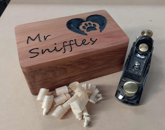 Handmade recycled timber pet urn (rounded style)