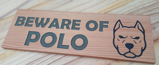 Handmade "Beware of..." dog sign