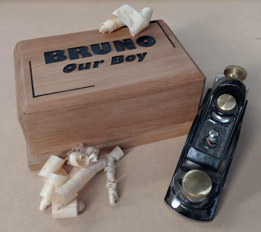 Handmade recycled timber pet urn (rectangular style)