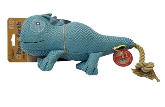 Paws 4 Earth Dog Toy, Gecko with Rope Tail