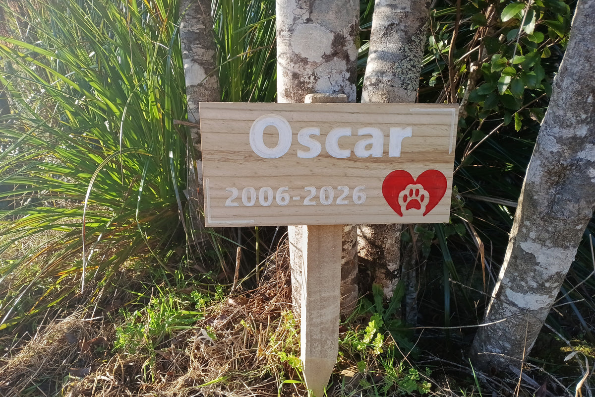 Handmade memorial garden sign